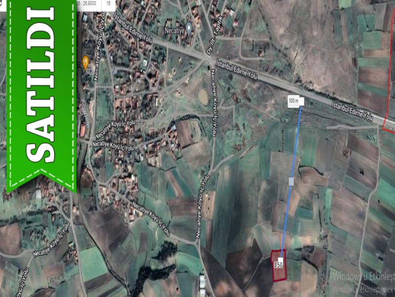 Edirne Havsa Necatiye Satılık Arsa , 2,987 m2 Yolu Var Hisseli 