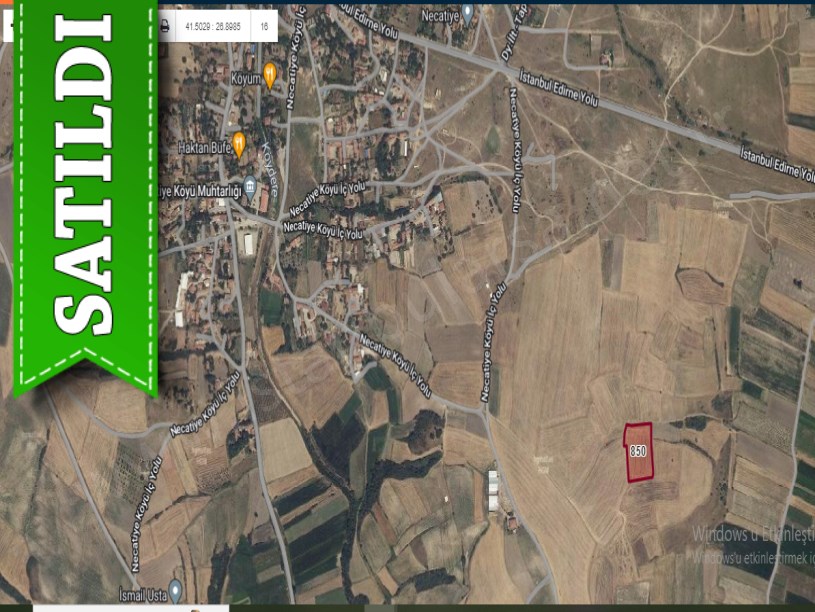 Edirne Havsa Necatiye Satılık Arsa , 2,987 m2 Yolu Var Hisseli 