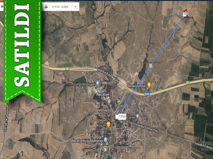 Edirne Havsa Necatiye Köyü  Satılık Arsa , 2,250 M2 Hisseli 