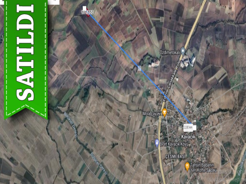 Edirne Uzunköprü Kavacık Köyünde Satılık Arsa , 1,066 M2 Hisseli 