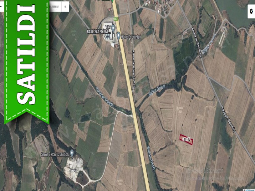 Edirne Uzunköprü Kavacık Köyünde Satılık Arsa , 983 M2 Yolu Var Hisseli