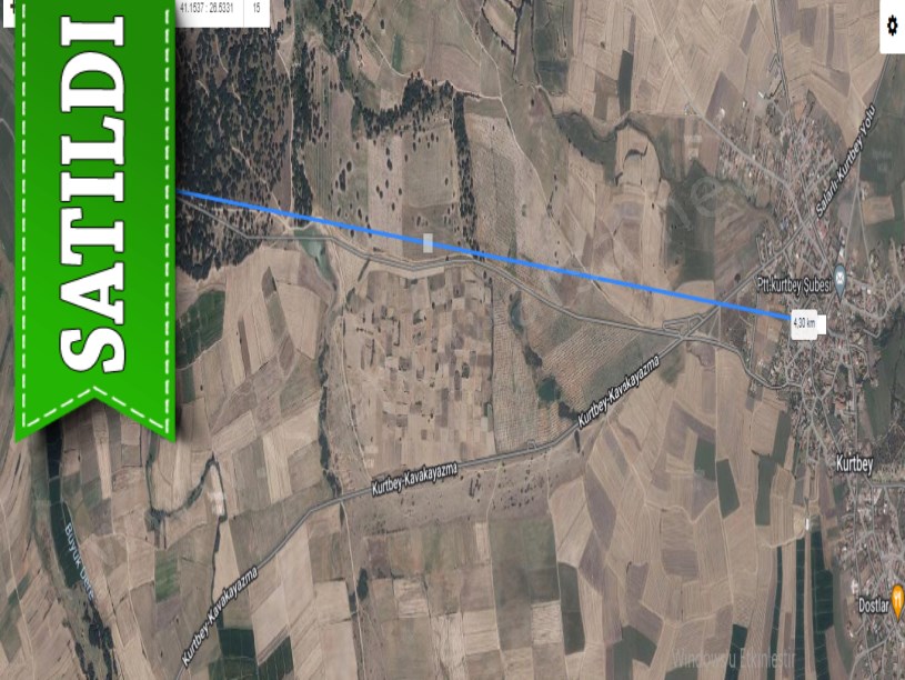 Edirne Uzunköprü Kurtbeyde Satılık Arsa , 210 m2 Yolu Var Hisseli 
