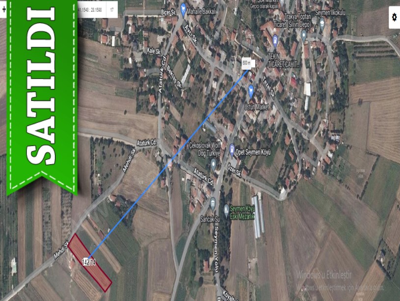 Silivri Seymende Satılık Arsa , 517 m2 Yolu Var Evlere Yakın 