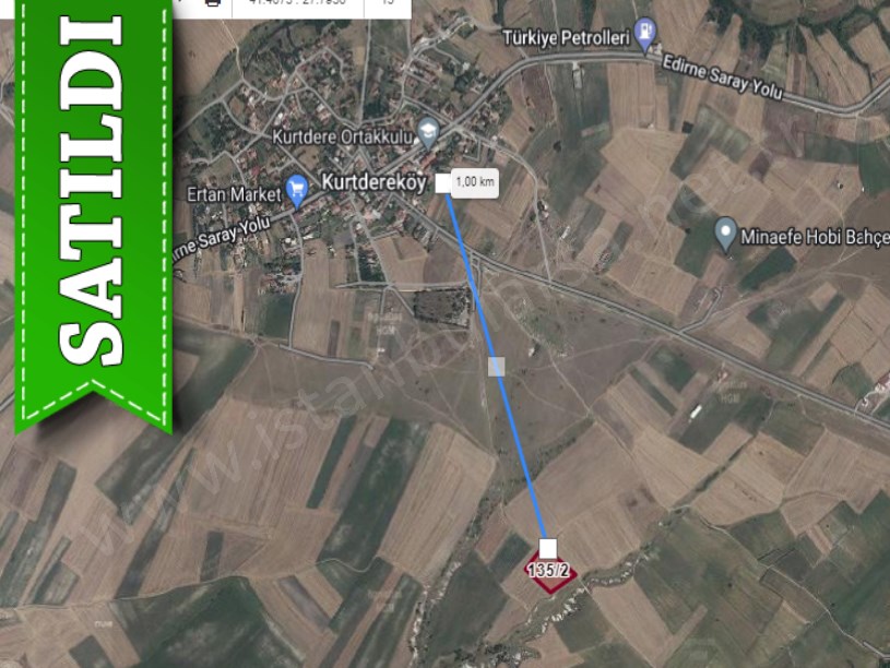 Tekirdağ Saray Kurtderede Satılık Arsa , 250 M2 Yolu Var Hisseli