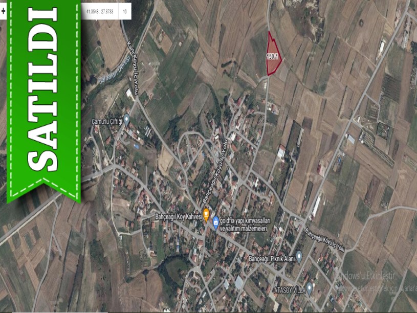 Tekirdağ Kapaklı Bahçeağıl Mah , Satılık Arsa , 3000 M2 Köy Dibi Evlere Yakın Hisseli