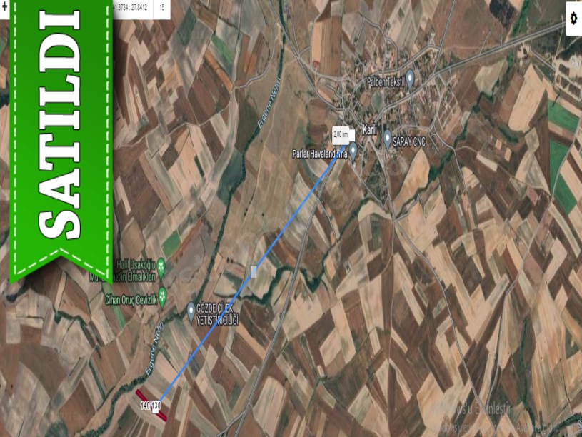 Tekirdağ Kapaklı Karlı Mahallesinde Satılık Tarla , 4,129 m2 Yolu Var Müstakil