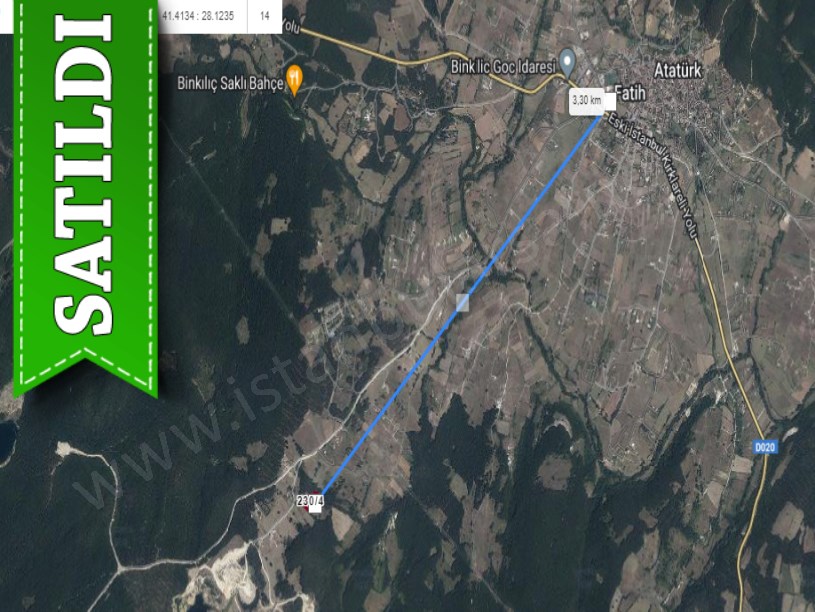 Çatalca Binkılıç Satılık Bungalov Ev , 206 m2 Arsası Etrafı Çevrili Yolu Var