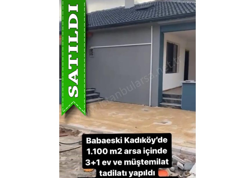  Kırklareli Babaeski Kadıköyde Satılık Müstakil Ev , 1,100 m2 Arsa İçinde 3+1 Ev