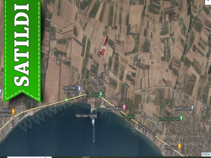Tekirdağ Marmaraereğli Çeşmeli Mah Satılık Arsa , 398 m2 Deniz Manzaralı Yolu Var Hisseli