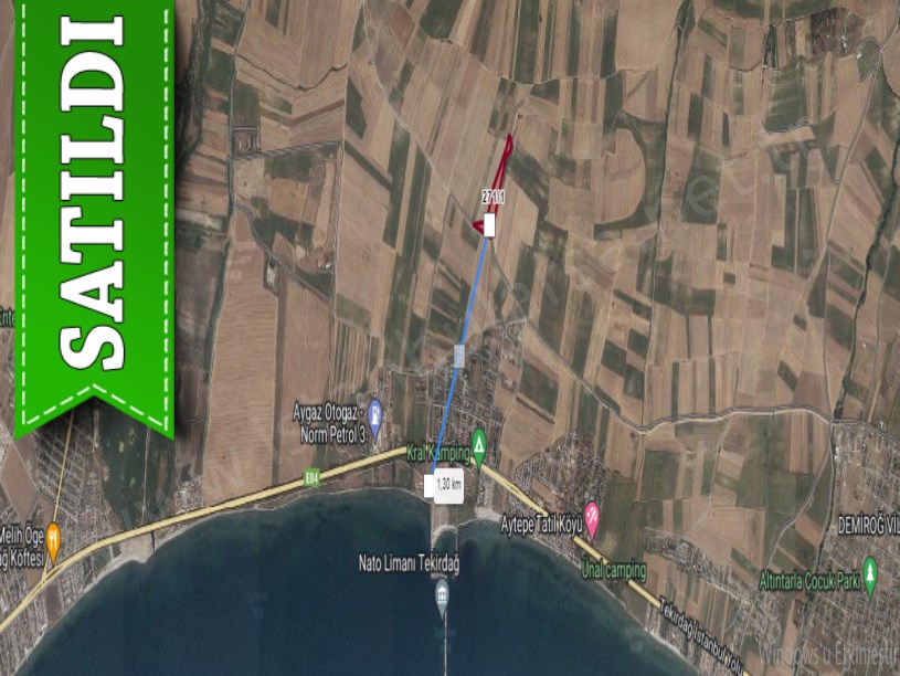 Tekirdağ Marmaraereğli Çeşmeli Mah Satılık Arsa , 398 m2 Deniz Manzaralı Yolu Var Hisseli