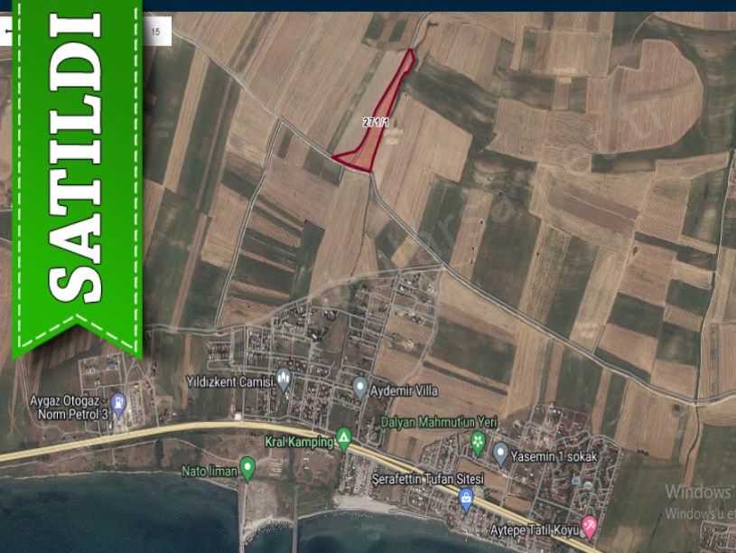 Tekirdağ Marmaraereğli Çeşmeli Mah Satılık Arsa , 398 m2 Deniz Manzaralı Yolu Var Hisseli