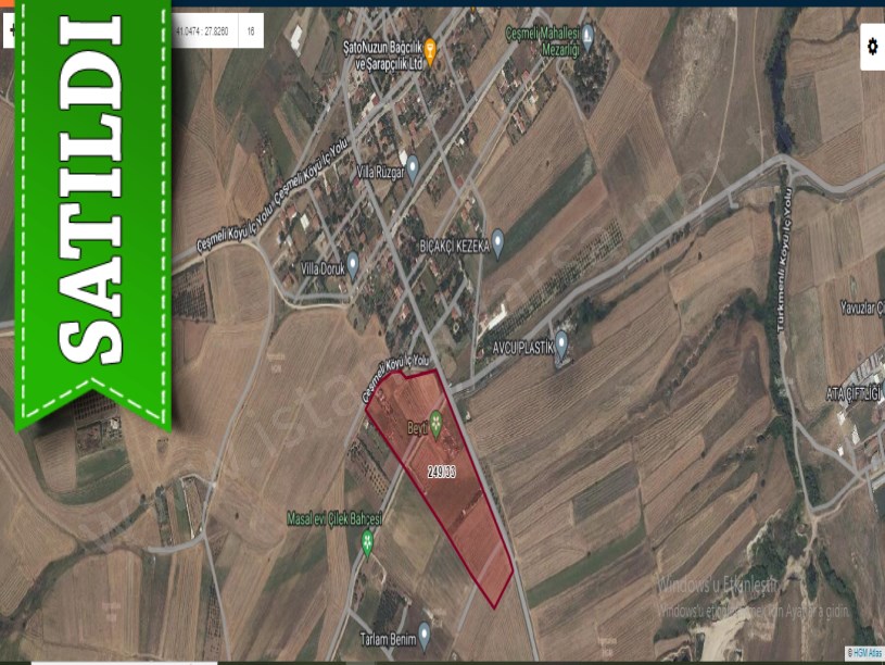 Tekirdağ Marmaraereğli Çeşmeli Mah Satılık Arsa , 234 M2 Yolu Var Şehir Merkezinde 
