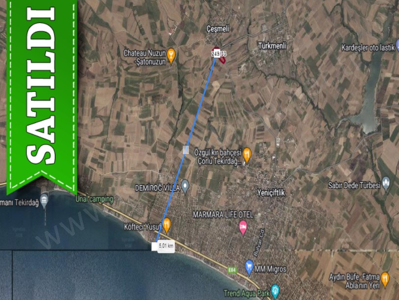 Tekirdağ Marmaraereğli Çeşmeli Mah Satılık Arsa , 234 M2 Yolu Var Şehir Merkezinde 