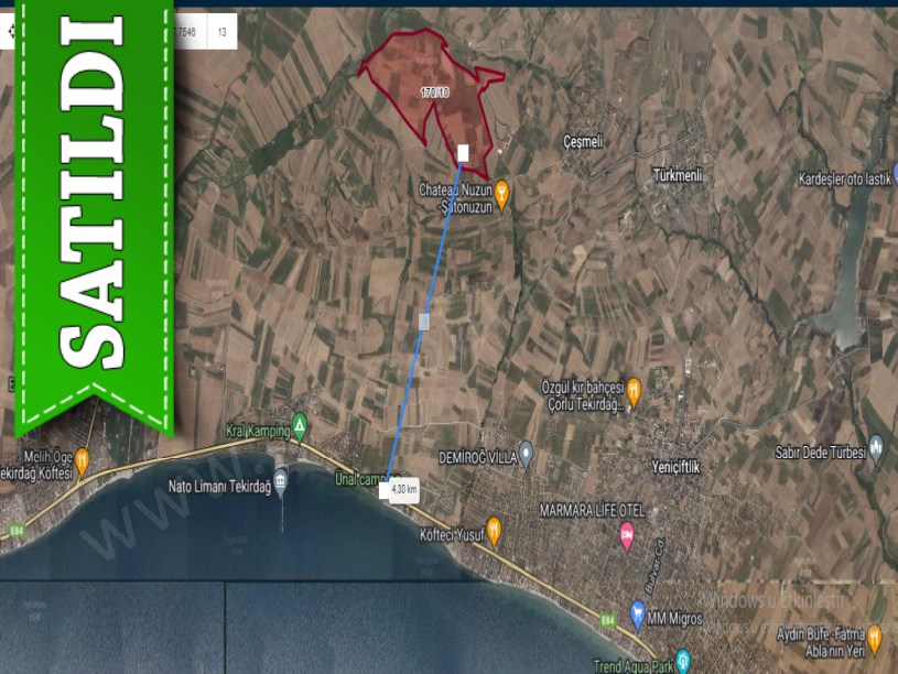Tekirdağ Marmaraereğli Çeşmeli Mah Satılık Arsa , 502 m2 Hisseli