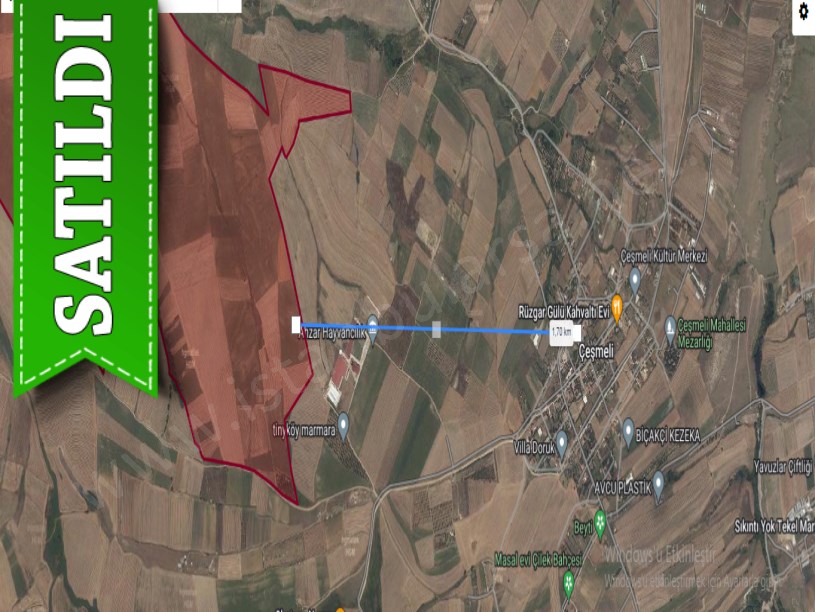Tekirdağ Marmaraereğli Çeşmeli Mah Satılık Arsa , 502 m2 Hisseli