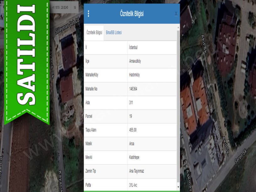 Arnavutköy Hadımköyde Satılık Arsa , 459 M2 Cadde Cephe Müstakil 