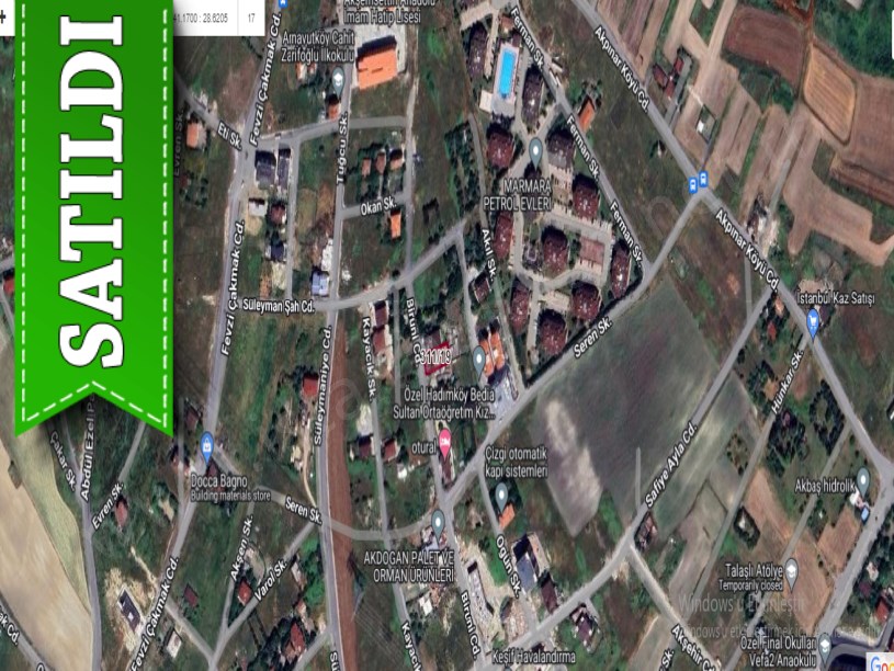 Arnavutköy Hadımköyde Satılık Arsa , 459 M2 Cadde Cephe Müstakil 