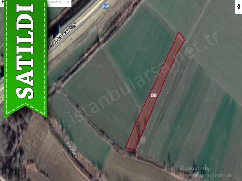 Edirne  Uzunköprü Karapınar Köyü Satılık Arsa . 268 m2 Yolu Var Hisseli