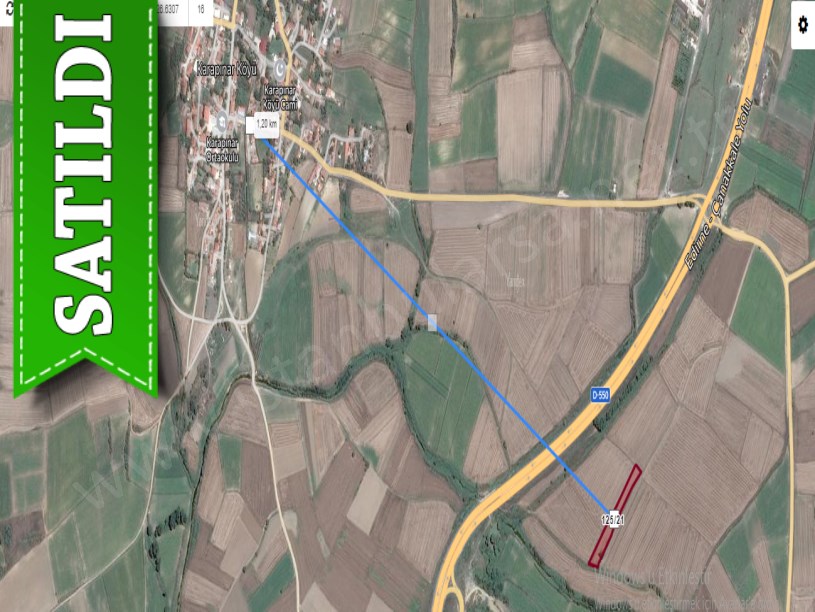 Edirne  Uzunköprü Karapınar Köyü Satılık Arsa . 268 m2 Yolu Var Hisseli