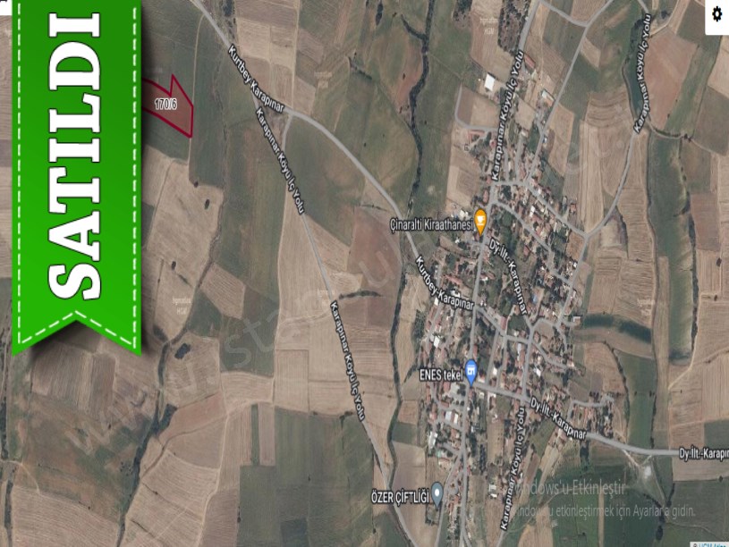 Edirne  Uzunköprü Karapınar Köyü Satılık Arsa . 515 M2 Yolu Var Hisseli