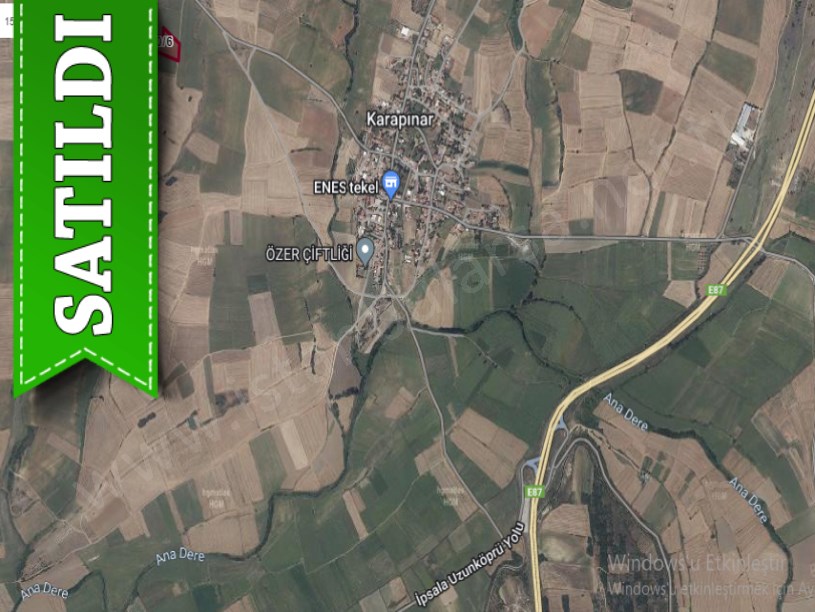 Edirne  Uzunköprü Karapınar Köyü Satılık Arsa . 515 M2 Yolu Var Hisseli