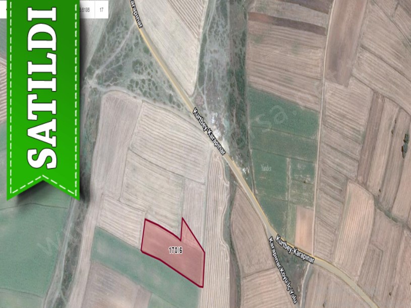 Edirne  Uzunköprü Karapınar Köyü Satılık Arsa . 515 M2 Yolu Var Hisseli