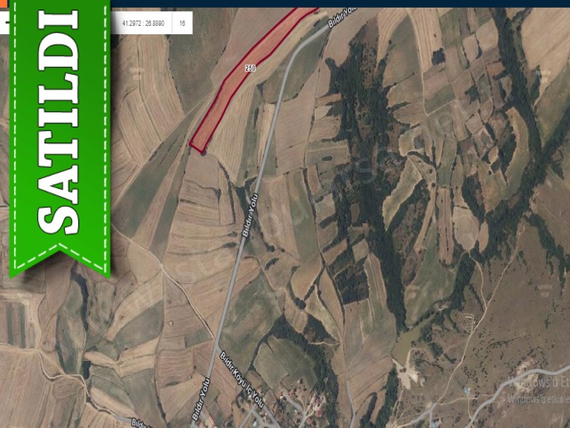 Edirne  Uzunköprü Bıldır Köyü Satılık Arsa , 466 M2 Asfalt Yola Yakın Hisseli