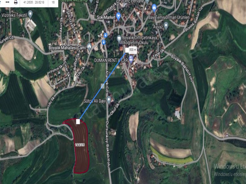 Arnavutköy Boyalıkta Satılık Arsa , 300 M2 İmarlı Yolu Var