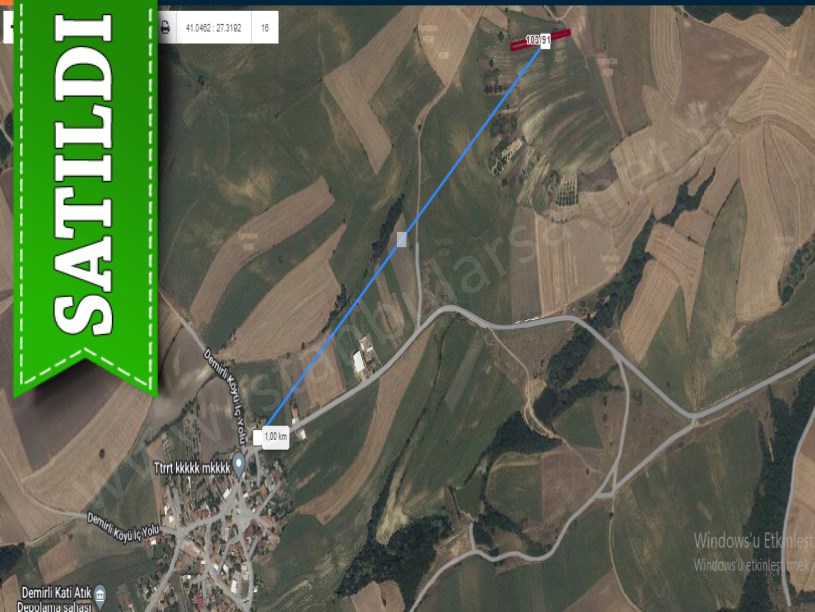 Tekirdağ Süleymanpaşa Demirli Mah Satılık Arsa , 1,118 m2 Müstakil Yolu Var