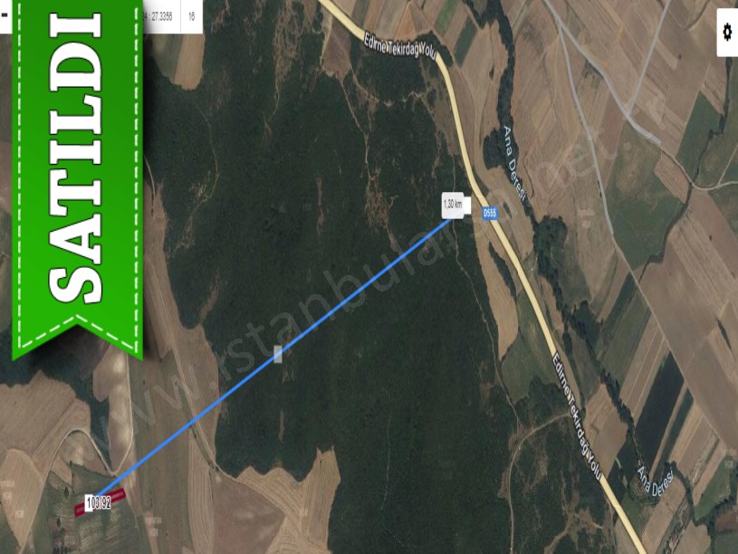 Tekirdağ Süleymanpaşa Demirli Mah Satılık Tarla , 1,615 m2 Yolu Var Müstakil