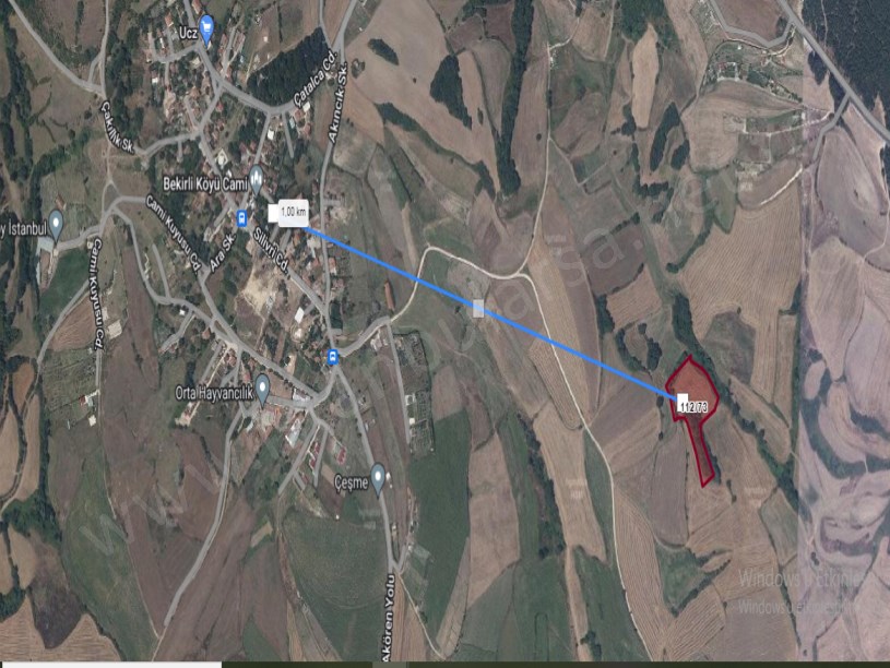 Silivri Bekirlide Satılık Tarla , 9,623 m2 Müstakil Yolu Var 