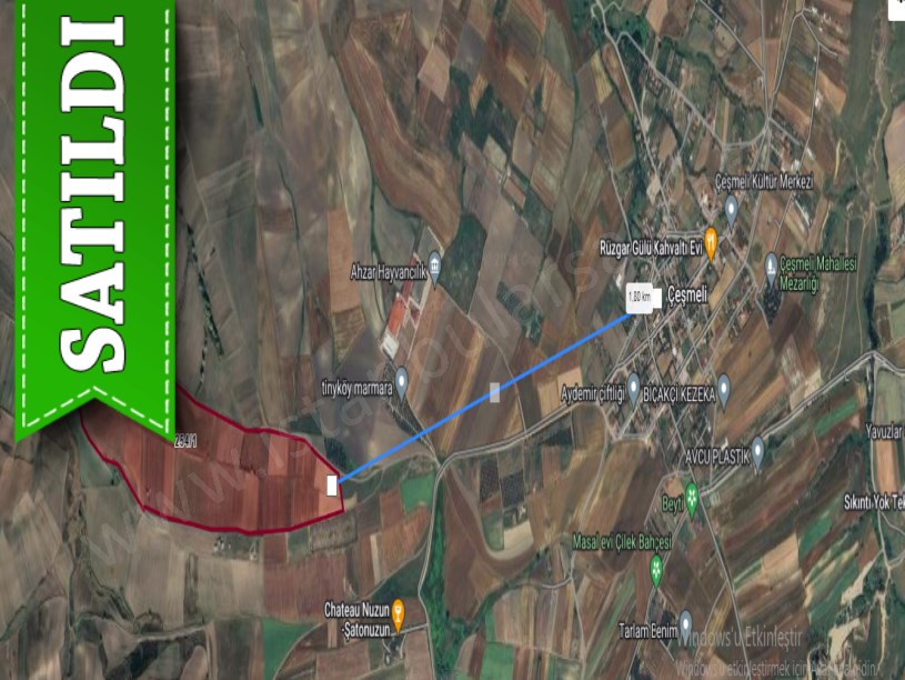 Tekirdağ Marmaraereğli Çeşmeli Mah Satılık Arsa , 305 M2 Yolu Var Hisseli