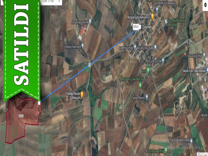 Tekirdağ Marmaraereğli Çeşmeli Mah Satılık Arsa , 238 M2 Hisseli Yolu Var