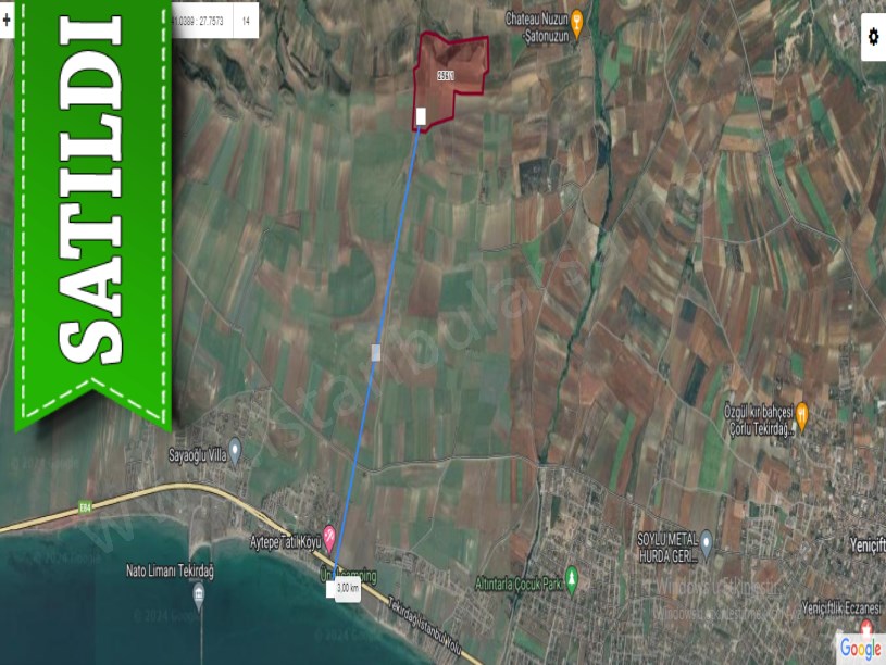 Tekirdağ Marmaraereğli Çeşmeli Mah Satılık Arsa , 238 M2 Hisseli Yolu Var