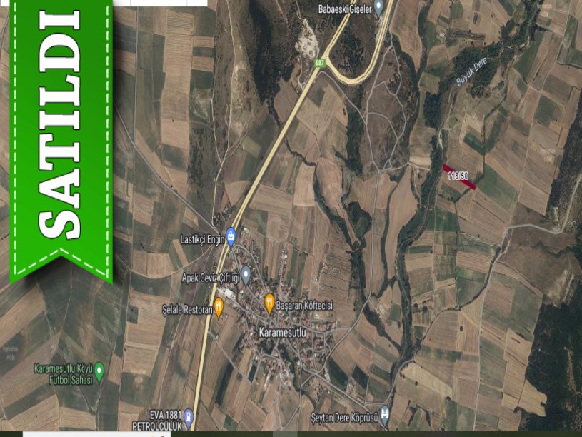 Kırklareli Babaeski Karamesutlu Köyünde Satılık Tarla , 2,625 M2 Yolu Var Müstakil