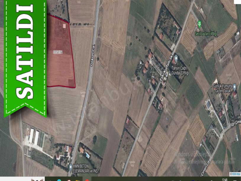 Silivri Fenerköyde Satılık Arsa , 1,760 M2 Tel Örgü İle Çevrili Çaplı