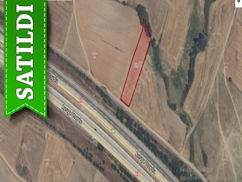 Kırklareli Babaeski Hazinedar Köyünde Satılık Tarla , 2,619 m2 Otobana Cephe Müstakil