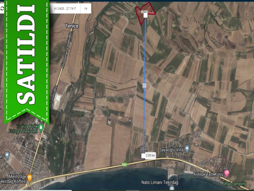 Tekirdağ Marmaraereğli Çeşmeli Mah Satılık Arsa , 201 m2 Hisseli