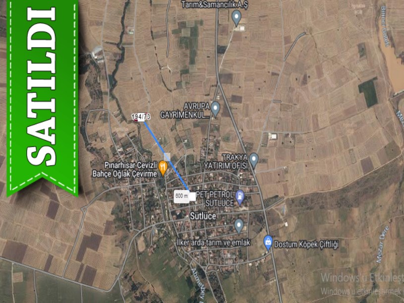 Kırklareli Pınarhisar Sütlüce Satılık Arsa , 359 m2 Evlerin Yakını Yolu Var