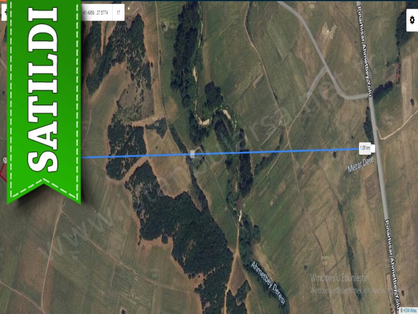 Kırklareli Pınarhisar Sütlüce Satılık Arsa , 254 m2 Hisseli 