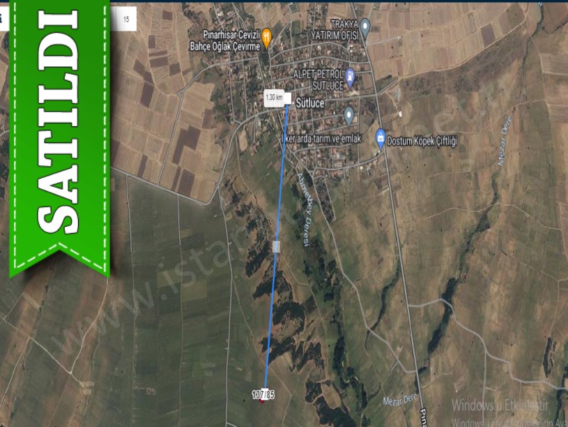 Kırklareli Pınarhisar Sütlüce Satılık Arsa , 254 m2 Hisseli 
