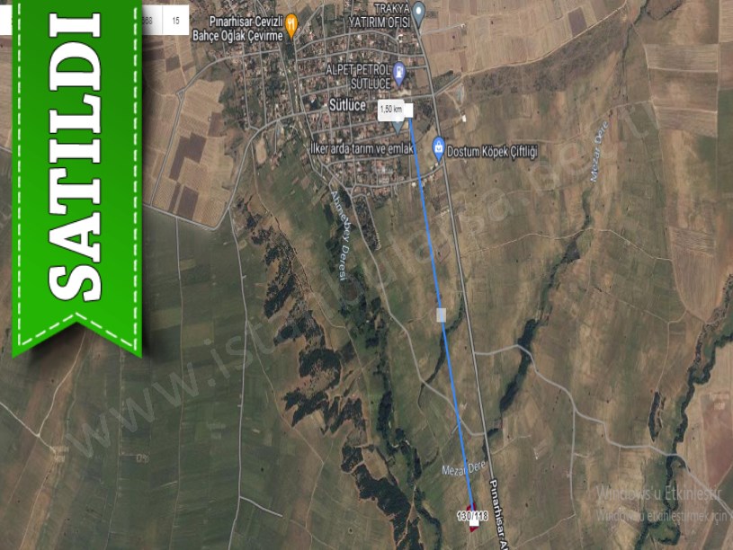 Kırklareli Pınarhisar Sütlüce Satılık Arsa , 784 m2 Hisseli