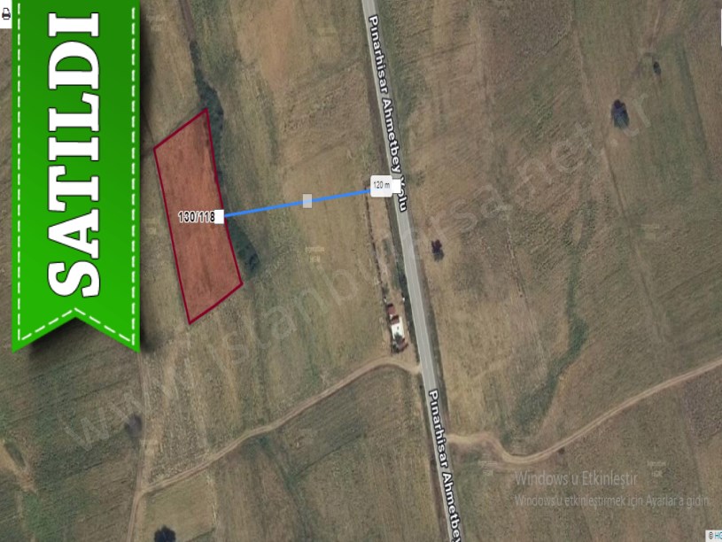 Kırklareli Pınarhisar Sütlüce Satılık Arsa , 784 m2 Hisseli