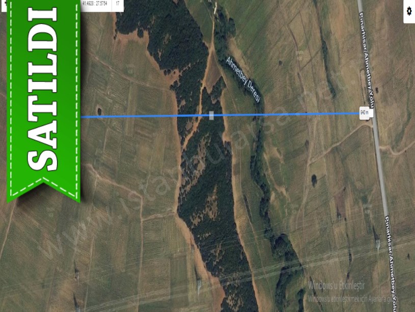Kırklareli Pınarhisar Sütlüce Satılık Arsa , 475 m2 Hisseli