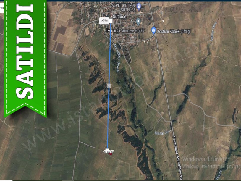 Kırklareli Pınarhisar Sütlüce Satılık Arsa , 475 m2 Hisseli