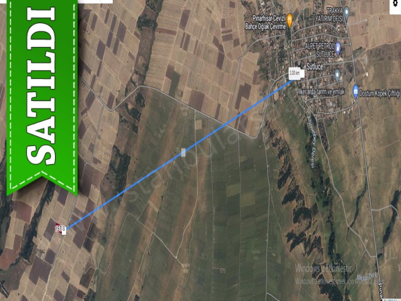 Kırklareli Pınarhisar Sütlüce Satılık Arsa , 450 m2 Yolu Var Hisseli 