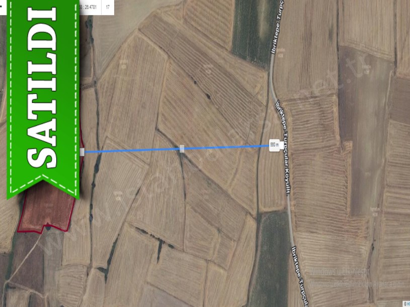 Edirne İpsala Turpçular Köyü Satılık Arsa , 855 m2 Yolu Var Hisseli