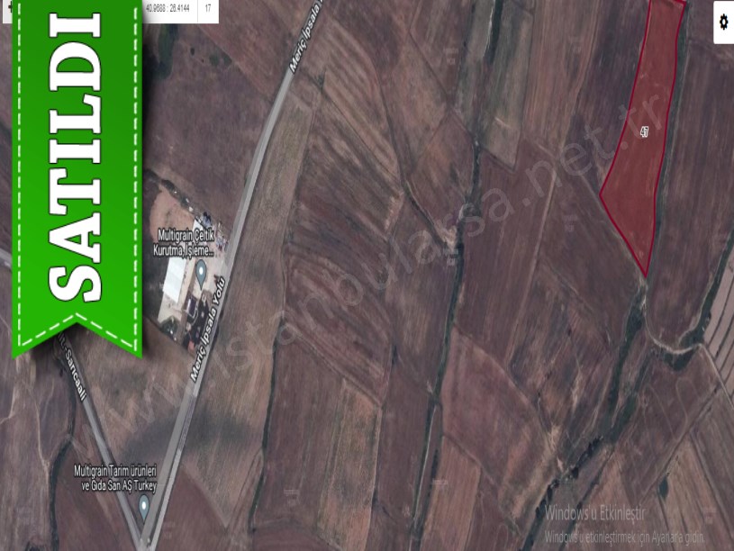 Edirne İpsala Turpçular Köyü Satılık Arsa , 415 M2 Yolu Var