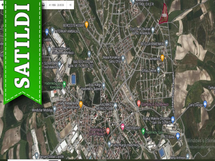Arnavutköy Hadımköyde Satılık Arsa , 240 M2 Cadde Cephe Çevrili 