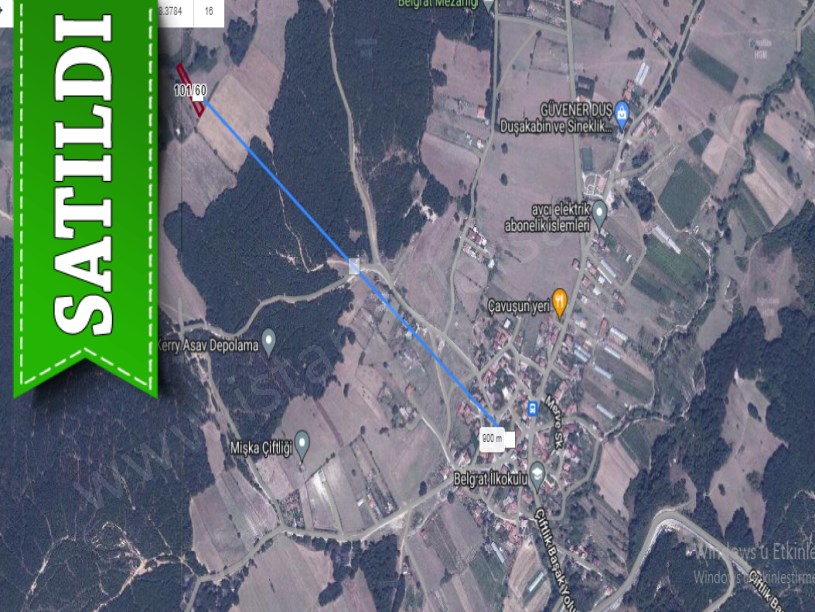 Çatalca Belgratta Satılık Arsa ,998 M2 Müstakil Yolu Var